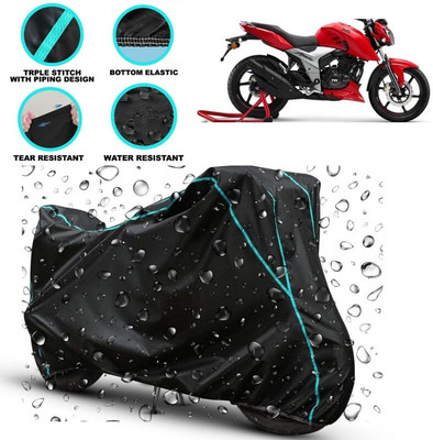 kerwa Waterproof Two Wheeler Cover for TVS(Apache RTR 160 4V, Black)