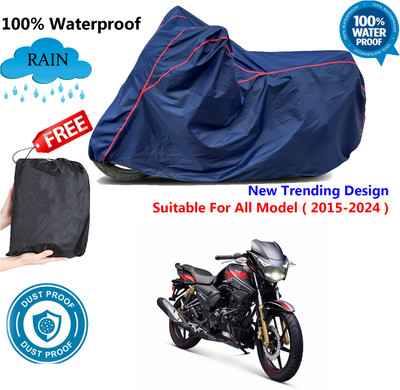 AutoGalaxy Waterproof Two Wheeler Cover for TVS(Apache, Blue, Red)
