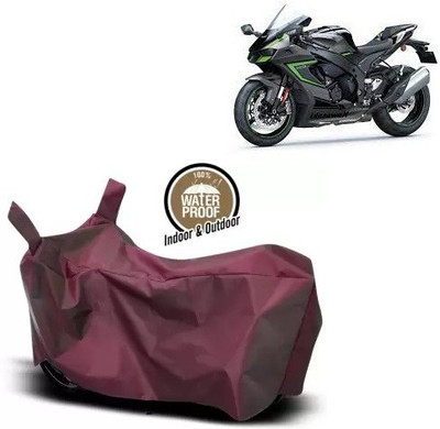 OliverX Waterproof Two Wheeler Cover for Kawasaki(Ninja ZX-10R SE BS6, Maroon)