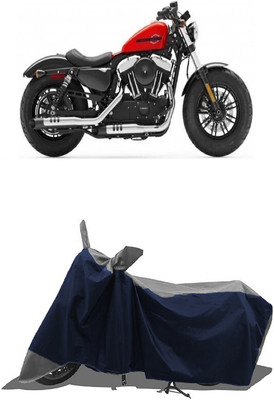 SUGASHRI Waterproof Two Wheeler Cover for Harley Davidson(Forty Eight, Grey, Blue)