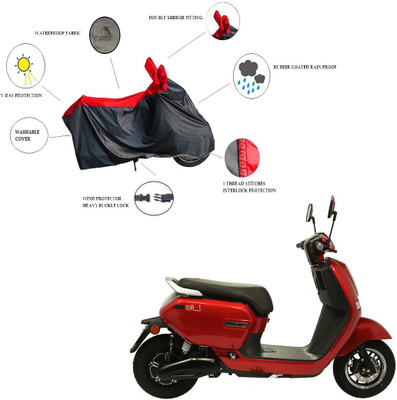 RiderShine Waterproof Two Wheeler Cover for Okinawa(Lite, Black, Red)