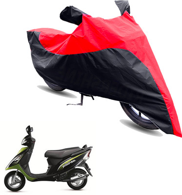 FurniGully Two Wheeler Cover for TVS(Scooty Streak, Red, Black)
