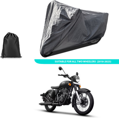 PAGORA Two Wheeler Cover for Royal Enfield(Classic Stealth Black, Grey)