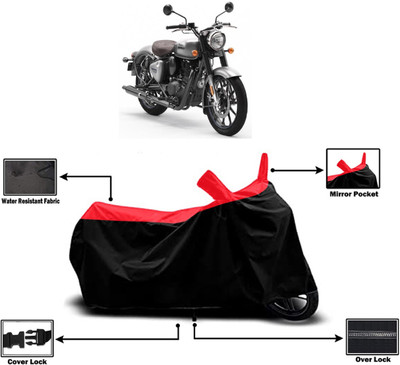 Amexride Two Wheeler Cover for Royal Enfield(Classic Gunmetal BS6, Red)