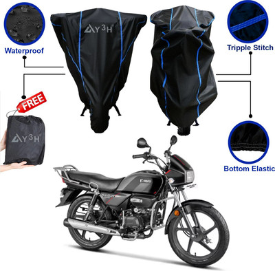 Y3H Waterproof Two Wheeler Cover for Hero(Splendor Plus, Black)