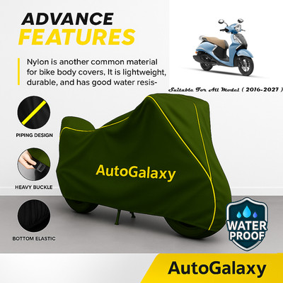AutoGalaxy Waterproof Two Wheeler Cover for Yamaha(Fascino 125 BS6, Green)