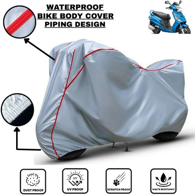 LE PRA Waterproof Two Wheeler Cover for Hero(Maestro, Silver, Red)