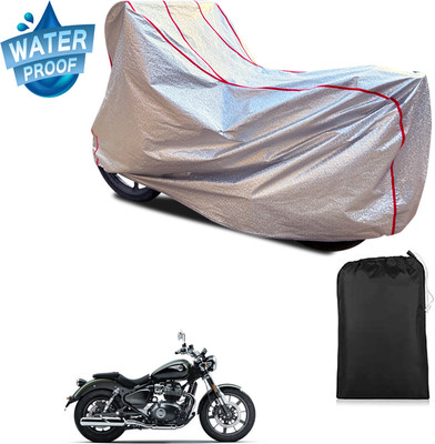 PAGORA Waterproof Two Wheeler Cover for Royal Enfield(Meteor BS6, Silver)