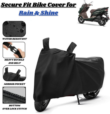 Delphinium Waterproof Two Wheeler Cover for Suzuki(Burgman Electric, Black)