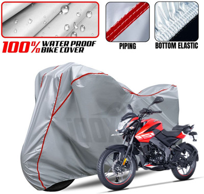 xodi Waterproof Two Wheeler Cover for Bajaj(Pulsar 125, Silver, Red)