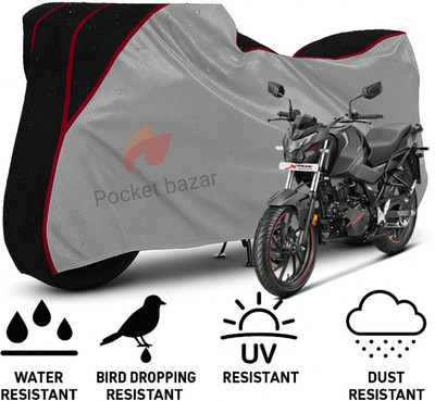 pocket bazar Waterproof Two Wheeler Cover for Hero(Xtreme, Silver, Black)