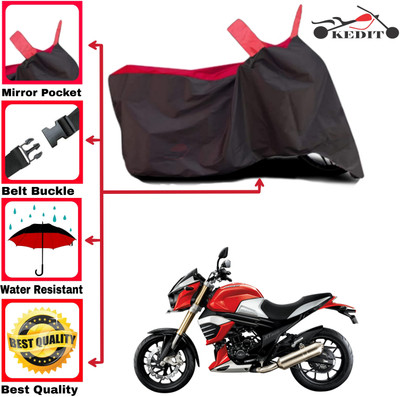 KEDIT Two Wheeler Cover for Mahindra(Mojo UT 300, Red, Black)