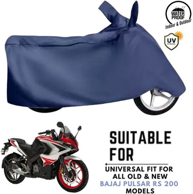 ZAQE Waterproof Two Wheeler Cover for Bajaj(Pulsar RS 200, Blue)