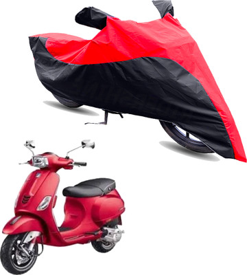 Motodreka Two Wheeler Cover for Piaggio(Vespa SXL 150, Red, Black)