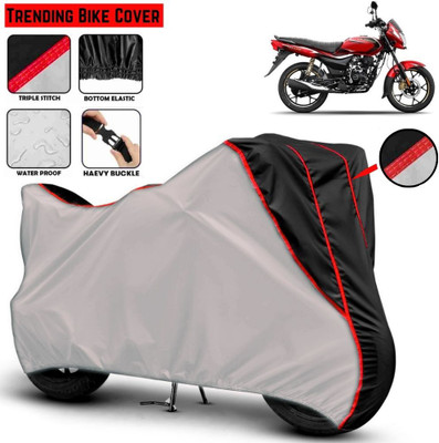 Mwiss Waterproof Two Wheeler Cover for Bajaj(Platina 110, Silver, Black)