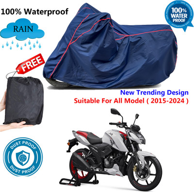 AutoGalaxy Waterproof Two Wheeler Cover for TVS(Apache RTR 160, Blue, Red)