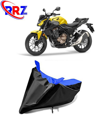 RRZ Waterproof Two Wheeler Cover for Honda(CB 500, Black, Blue)