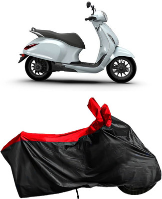 APNEK Waterproof Two Wheeler Cover for Bajaj(Urbanite Chetak, Black, Red)