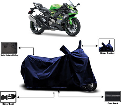 Amexride Two Wheeler Cover for Kawasaki(Ninja ZX-6R, Blue)