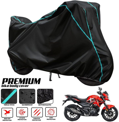 ZAQE Two Wheeler Cover for Hero(Xtreme 200R, Black, Blue)