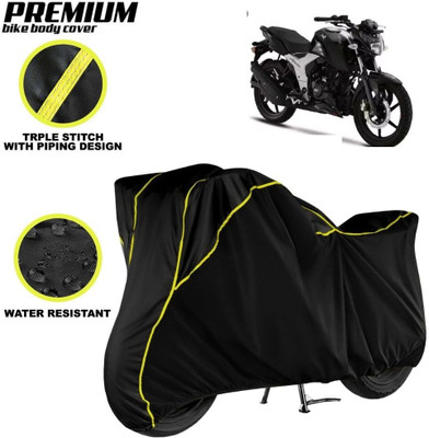 kerwa Waterproof Two Wheeler Cover for TVS(Apache RTR 160, Black, Yellow)