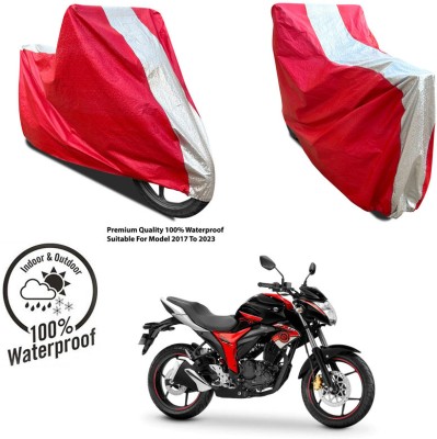 AUTOCAD Waterproof Two Wheeler Cover for Bajaj(Discover 100 DTS-i, Silver, Red)