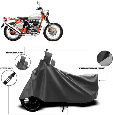 MMSSTAR Waterproof Two Wheeler Cover for Royal Enfield(Bullet Trials 500, Grey)