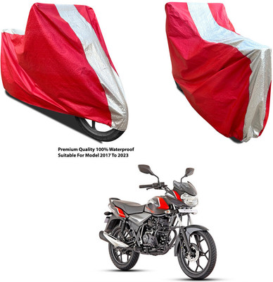 AutoGalaxy Waterproof Two Wheeler Cover for Bajaj(Discover 110, Silver, Red)