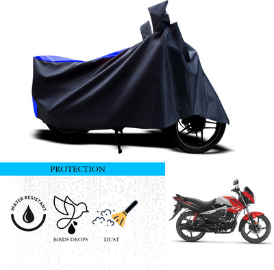 ANTHUB Waterproof Two Wheeler Cover for Hero(Passion Pro, Black, Blue)