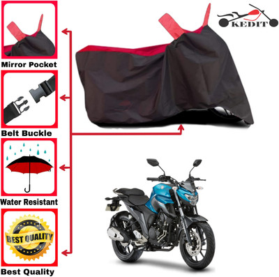 KEDIT Two Wheeler Cover for Yamaha(FZ 25, Red, Black)
