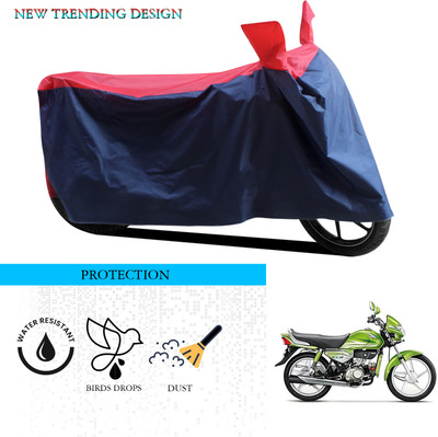 ANTHUB Waterproof Two Wheeler Cover for Hero(HF Deluxe Eco, Black, Red)
