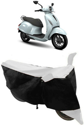 GANPRA Two Wheeler Cover for Bajaj(Chetak, Black, White)