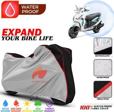 pocket bazar Waterproof Two Wheeler Cover for Hero(Pleasure, Silver, Black)