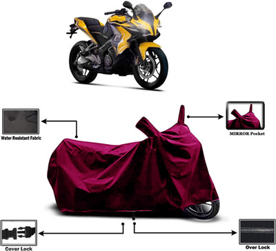 Amexride Two Wheeler Cover for Bajaj(Pulsar SS400, Maroon)
