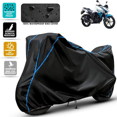 Amikan Waterproof Two Wheeler Cover for Yamaha(FZ FI, Black, Blue)