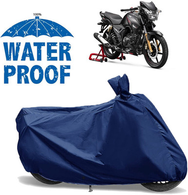 AutoGalaxy Waterproof Two Wheeler Cover for TVS(Apache 150, Blue)