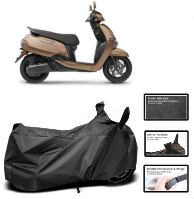 WMIZEXA Two Wheeler Cover for TVS(iQube Electric, Black)