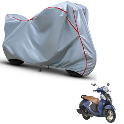 Car Life Waterproof Two Wheeler Cover for Yamaha(Fascino, Silver, Red)