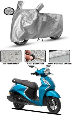 AutoTiger Waterproof Two Wheeler Cover for Yamaha(Fascino 125, Silver)