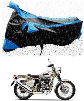 Mdstar Waterproof Two Wheeler Cover for Royal Enfield(Bullet Trials 500, Blue, Black)