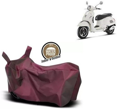 OliverX Waterproof Two Wheeler Cover for Vespa(GTS Super 125, Maroon)