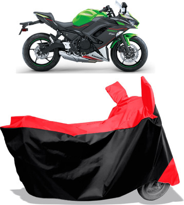 Amexride Two Wheeler Cover for Kawasaki(Ninja 650 bs6, Black, Red)