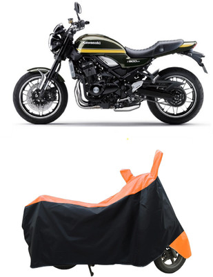 Coxtor Waterproof Two Wheeler Cover for Kawasaki(Z900 RS Cafe Racer BS6, Orange)