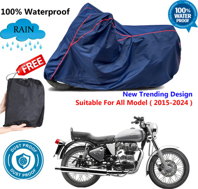 AutoGalaxy Waterproof Two Wheeler Cover for Royal Enfield(Electra 4S, Blue, Red)