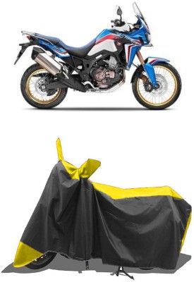 SUGASHRI Waterproof Two Wheeler Cover for Honda(CRF1000L Africa Twin BS6, Yellow, Black)