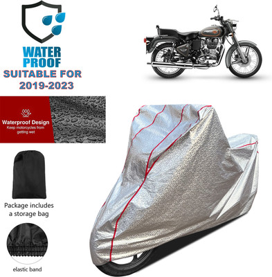 PAGORA Waterproof Two Wheeler Cover for Royal Enfield(Bullet 500, Silver)