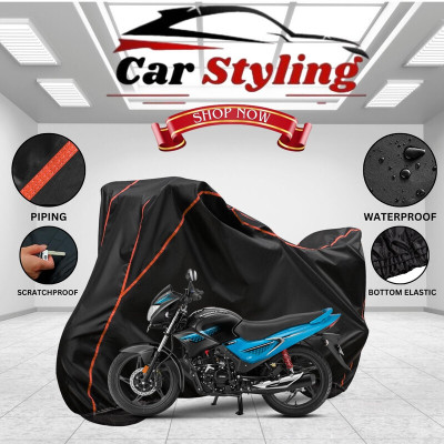 OliverX Waterproof Two Wheeler Cover for Hero(Glamour BS6, Black, Red)