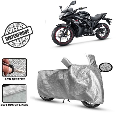 Autoinnovation Waterproof Two Wheeler Cover for Suzuki(Gixxer SF, Silver)