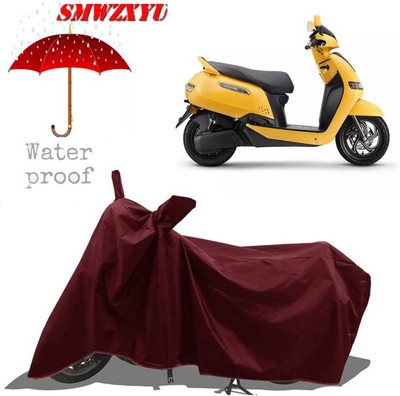 smwzxyu Waterproof Two Wheeler Cover for TVS(iQube, Maroon)