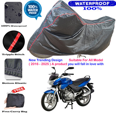 OliverX Waterproof Two Wheeler Cover for Bajaj(Discover 135, Black, Red)